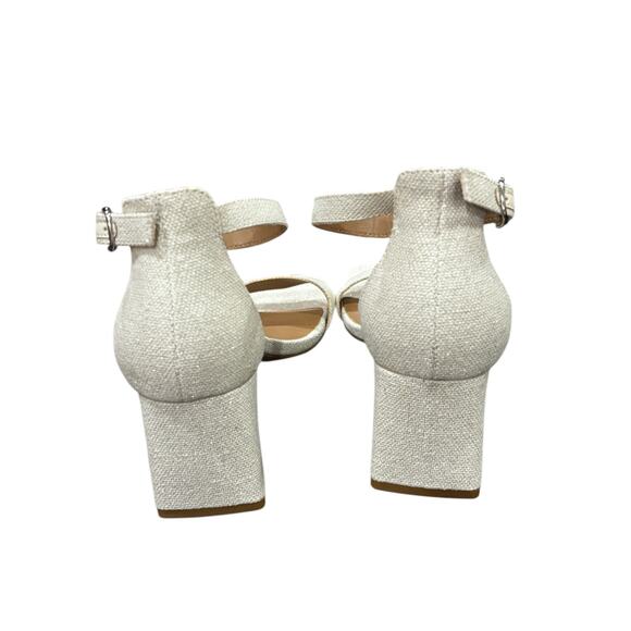 Abound Finn Ankle Strap Block Heel Sandals Size 8M Cream Casual Summer Dressy - Picture 4 of 6